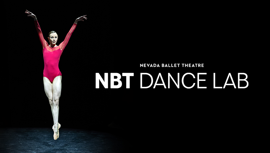 Christina Ghiardi next to NBT Dance Lab text