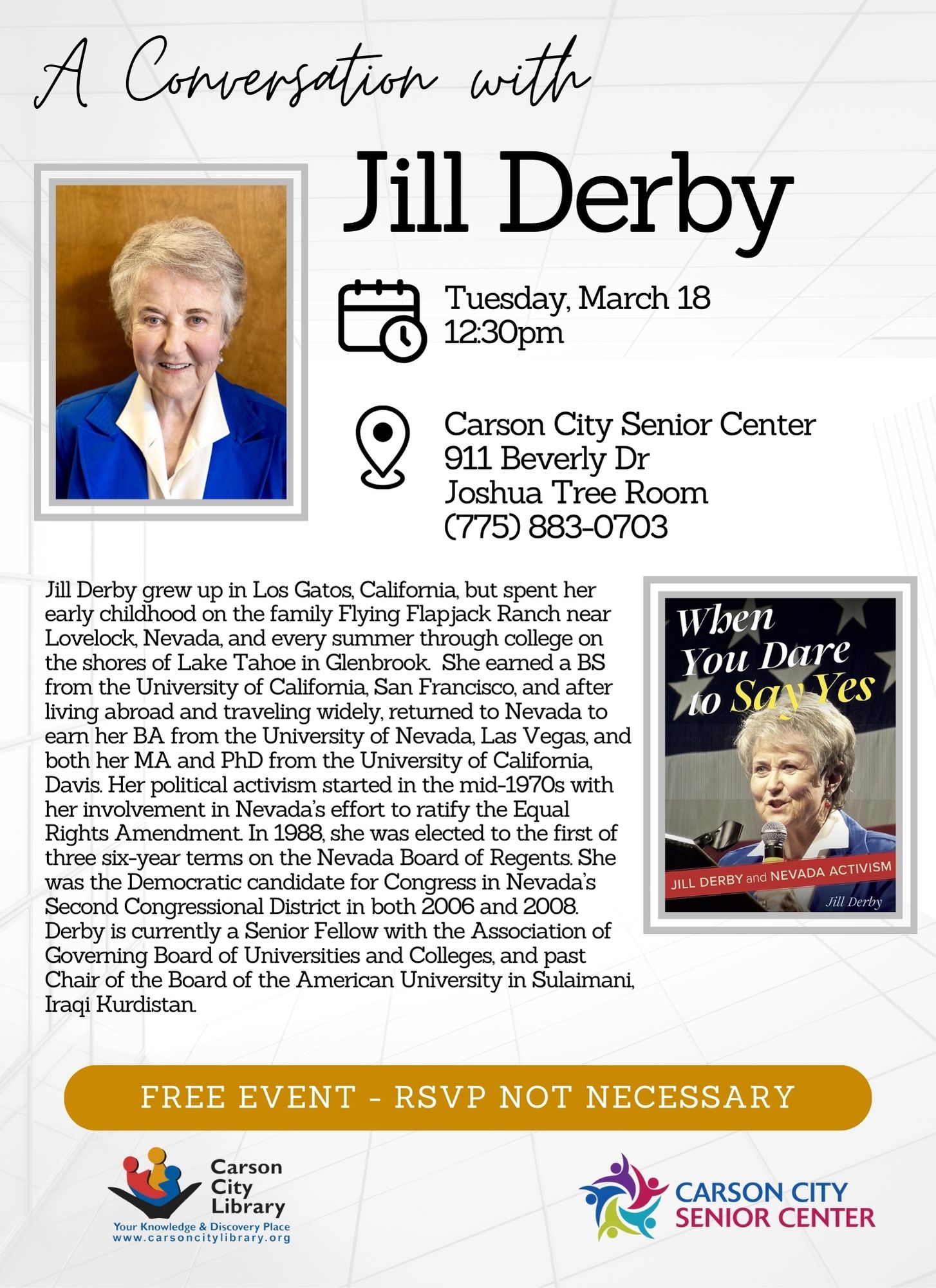 A Conversation with Jill Derby information with description