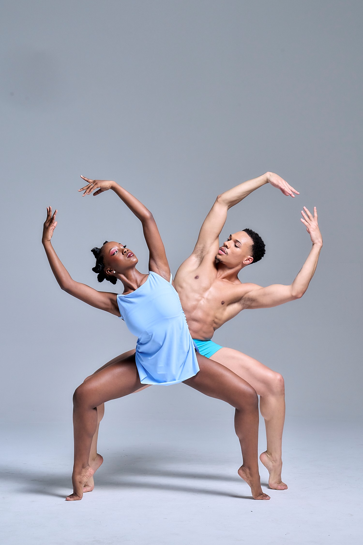 Two dancers in a movement as part of Live Arts Re-Birth Vol. 2 Promise Land